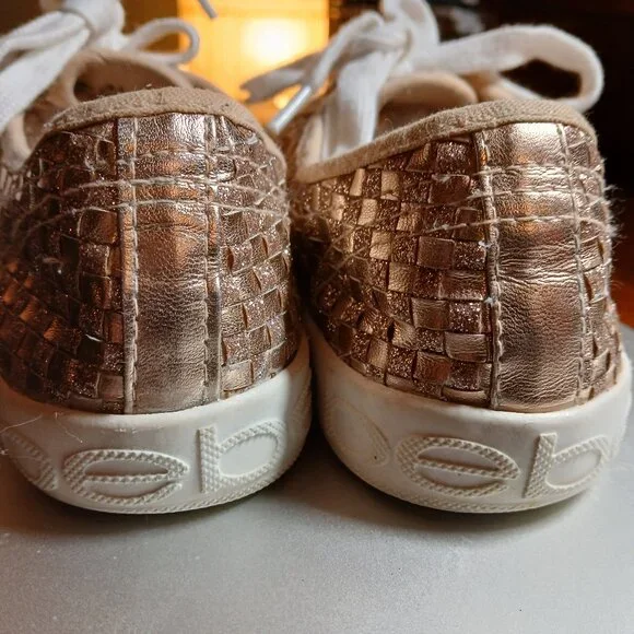 BEBE SPORT Two Tone Gold Metallic Sneakers 7M - EUC - Picture 11 of 14